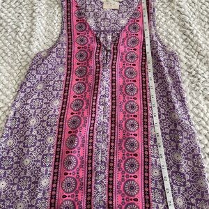 Everly Purple and Pink Printed Sleeveless Camisole/tank top/blouse